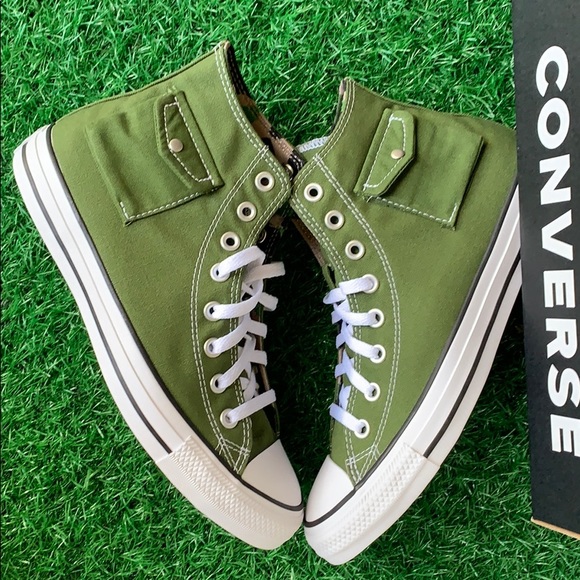 CONVERSE CTAS POCKET HI CYPRESS GREEN/BLACK/WHT WM - Picture 15 of 16